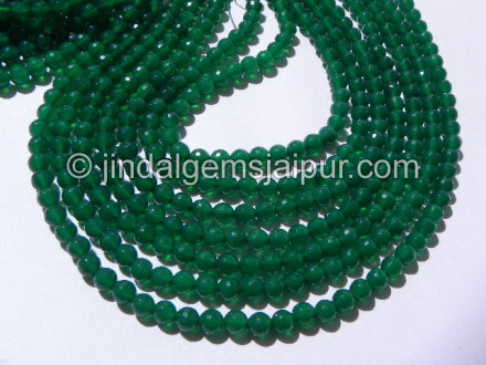 Green Onyx Faceted Round Shape Beads